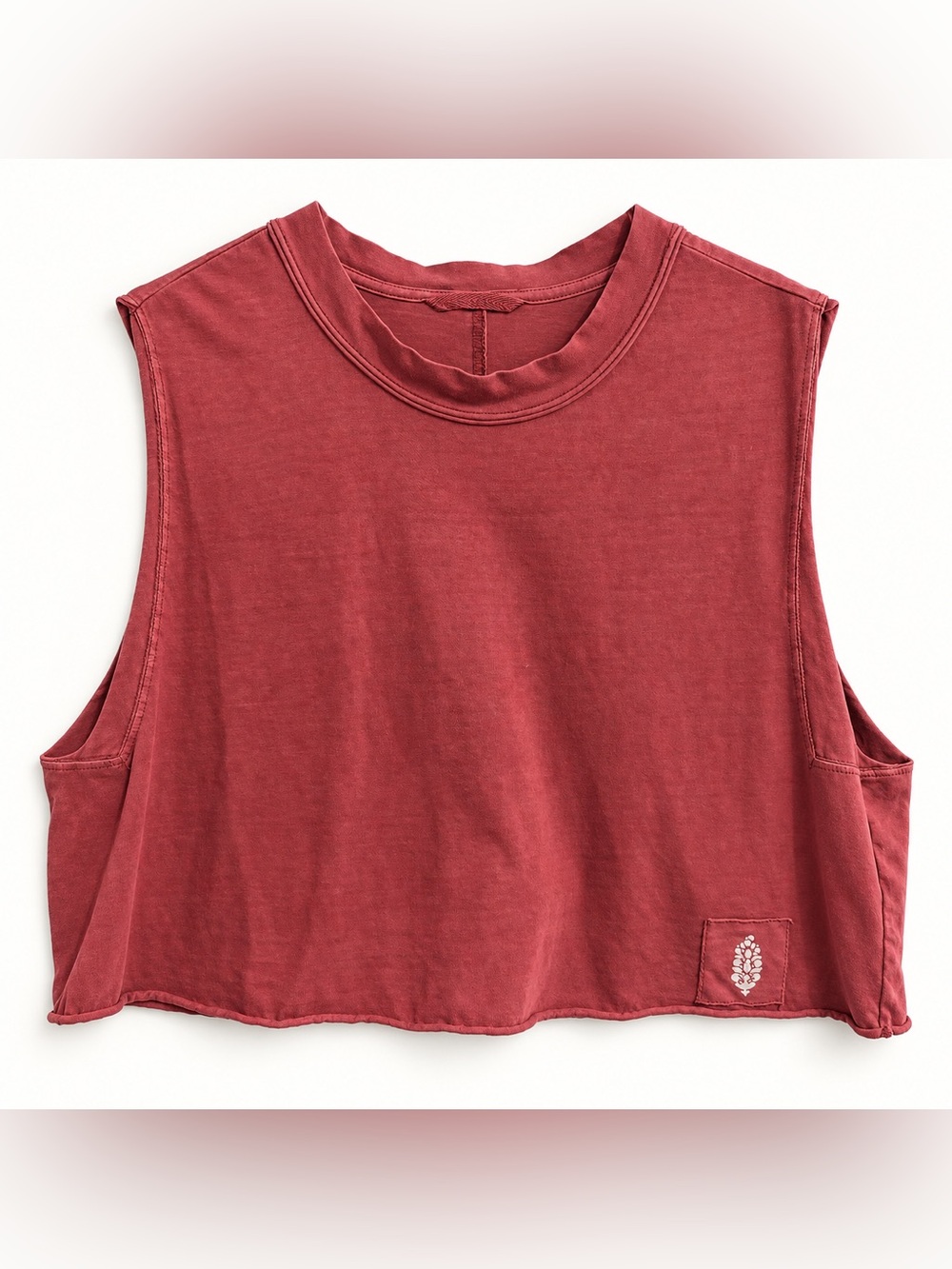 FP Movement Burgundy Raw Edge Cropped Muscle Tank Women’s Size S